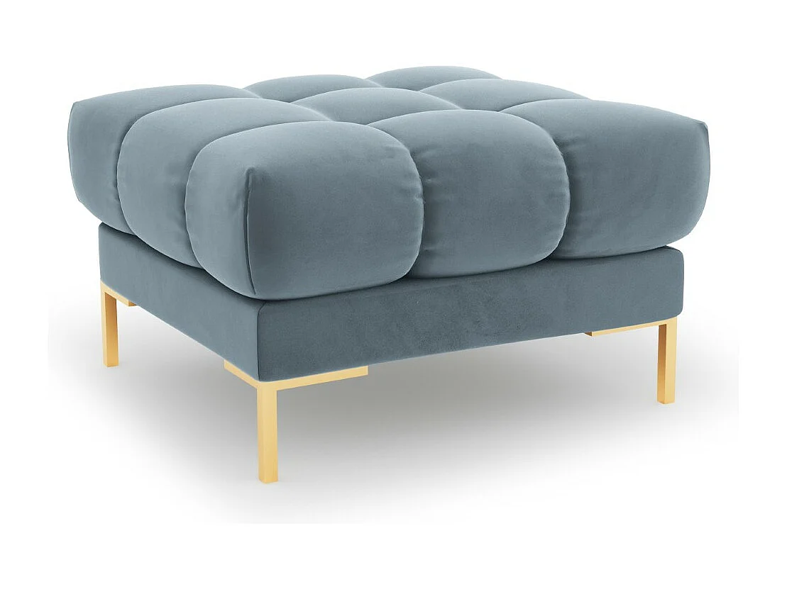Cosmopolitan Design – Puf, „Bali” welur, niebieski jasny – 60x60x41cm 3742395