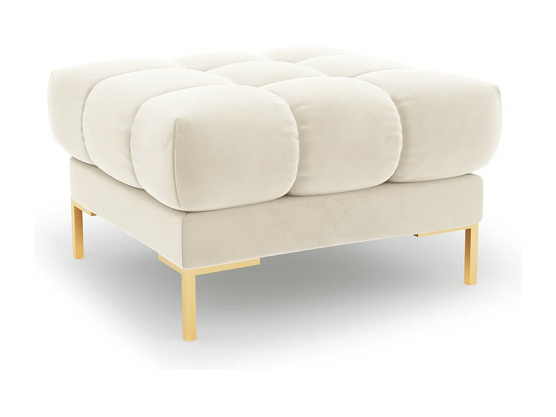 Cosmopolitan Design – Puf, „Bali” welur, beż jasny – 60x60x41cm 3742401