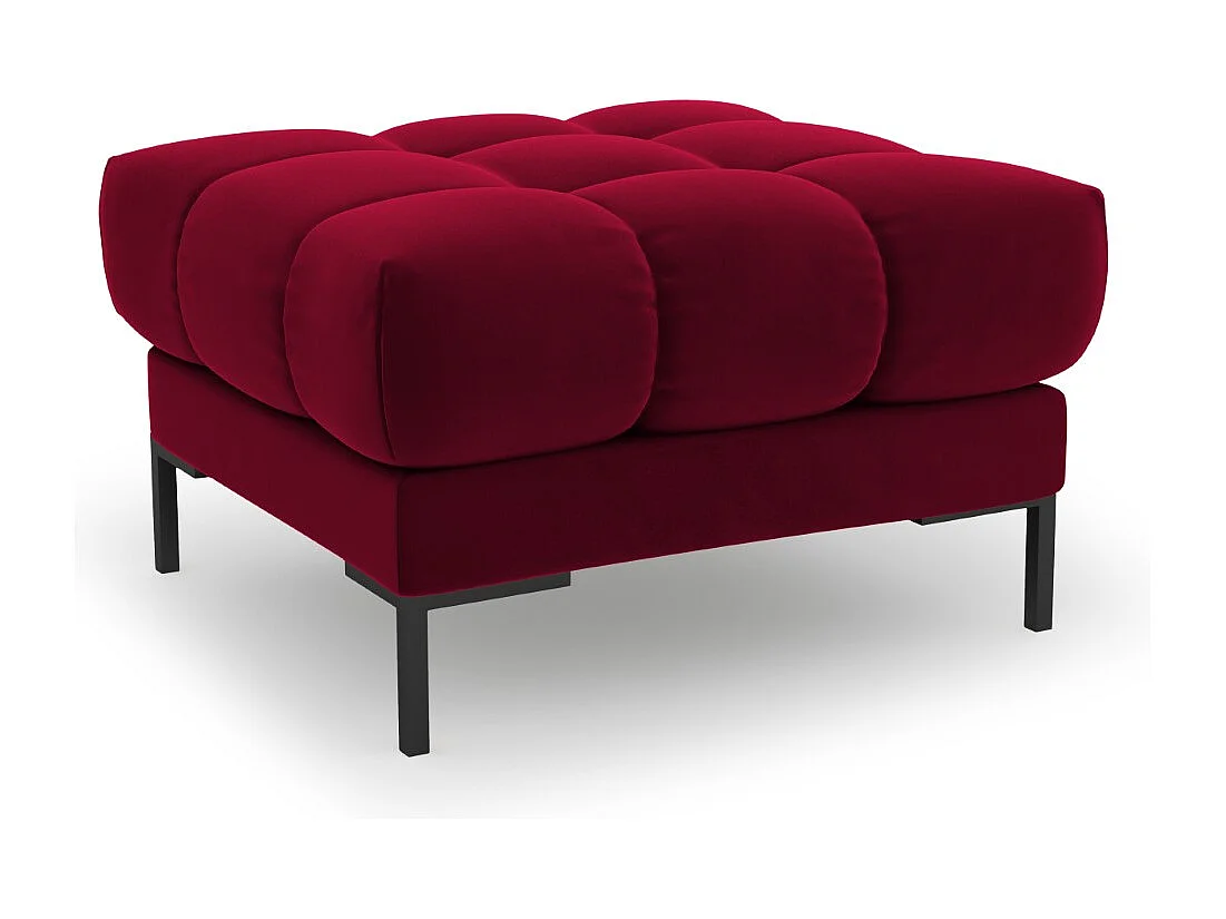 Cosmopolitan Design – Puf, „Bali” welur, czerwony – 60x60x41cm 3742403