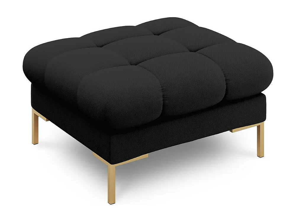 Cosmopolitan Design – Puf, „Bali” tkanina strukturalna, czarny – 60x60x41cm 3742410