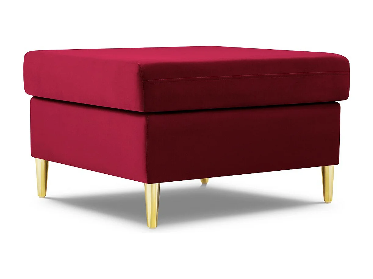 Cosmopolitan Design – Puf, „Kyoto” welur, czerwony – 70x70x45cm 3742413