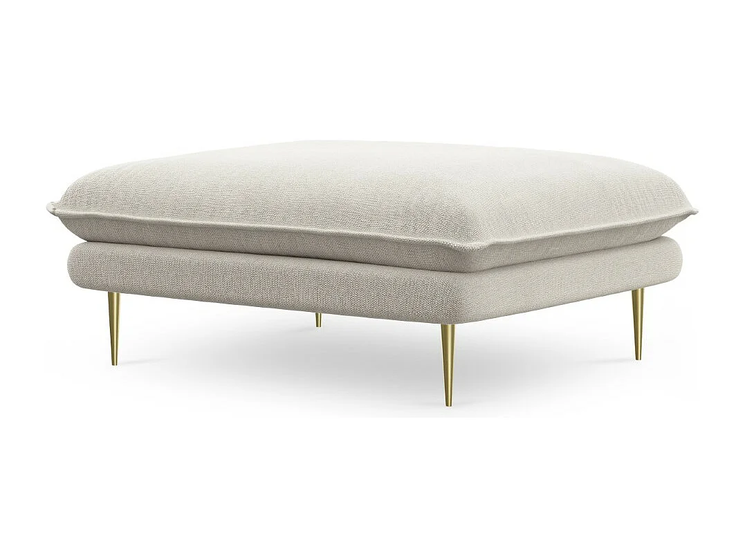 Cosmopolitan Design – Puf, „Vienna” tkanina strukturalna, beż jasny – 100x80x43cm 3742431