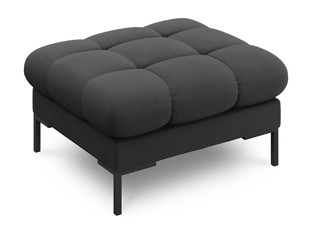Cosmopolitan Design – Puf, „Bali” tkanina strukturalna, szary ciemny – 60x60x41cm 3742434