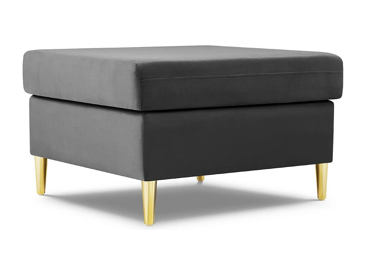 Cosmopolitan Design – Puf, „Kyoto” welur, szary jasny – 70x70x45cm 3742440