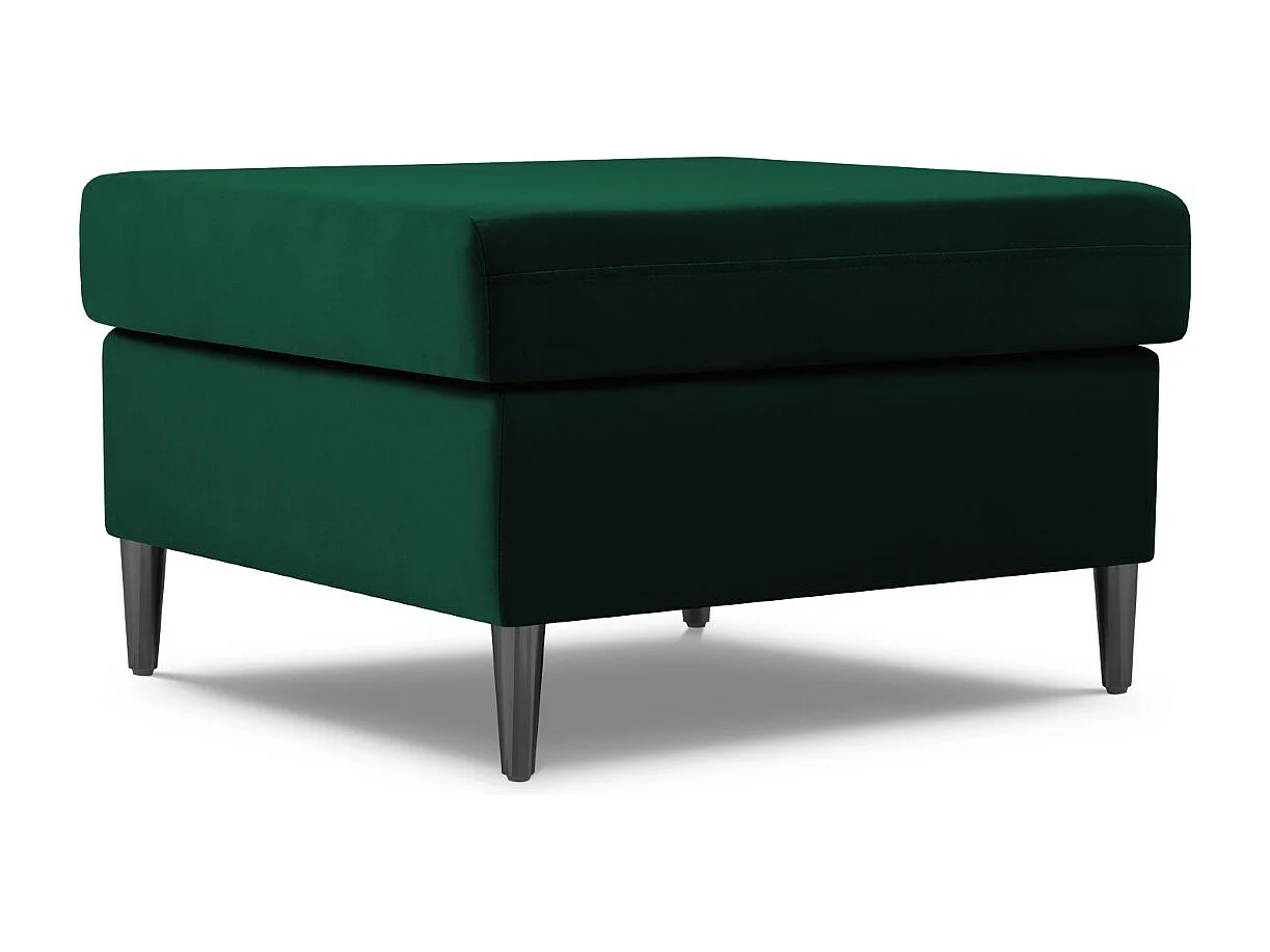 Cosmopolitan Design – Puf, „Kyoto” welur, zielony butelkowy – 70x70x45cm 3742442