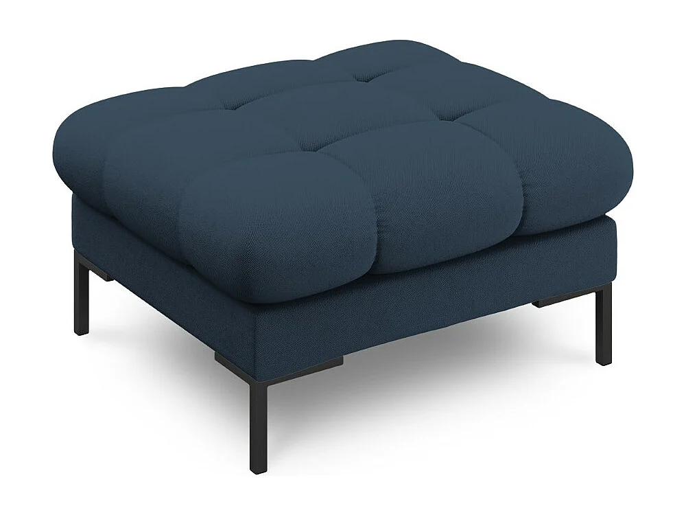 Cosmopolitan Design – Puf, „Bali” tkanina strukturalna, niebieski – 60x60x41cm 3742451