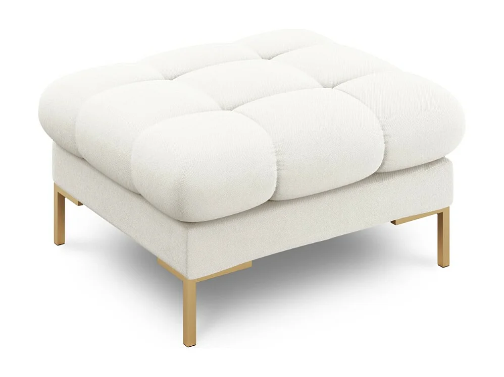 Cosmopolitan Design – Puf, „Bali” tkanina strukturalna, beż jasny – 60x60x41cm 3742457