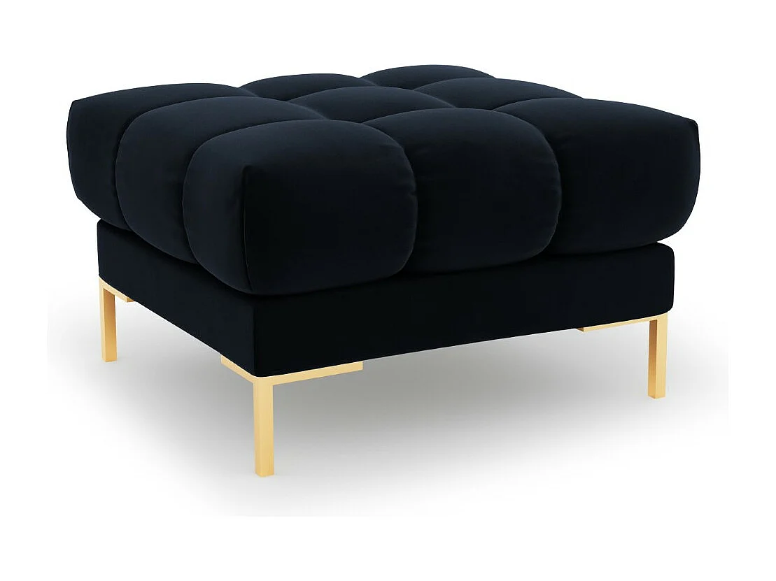Cosmopolitan Design – Puf, „Bali” welur, niebieski ciemny – 60x60x41cm 3742453