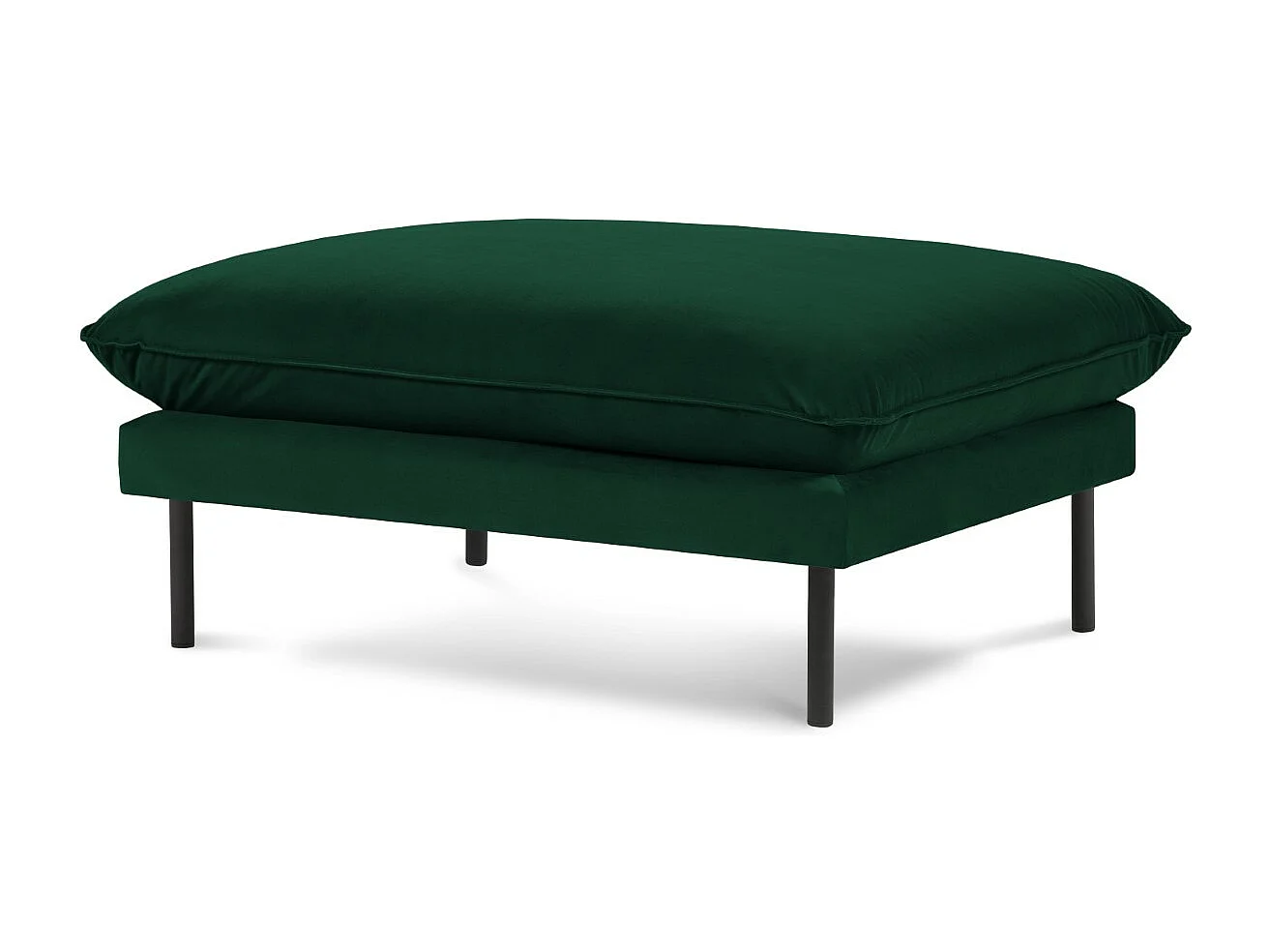 Cosmopolitan Design – Puf, „Vienna” welur, zielony butelkowy – 100x80x43cm 3742465