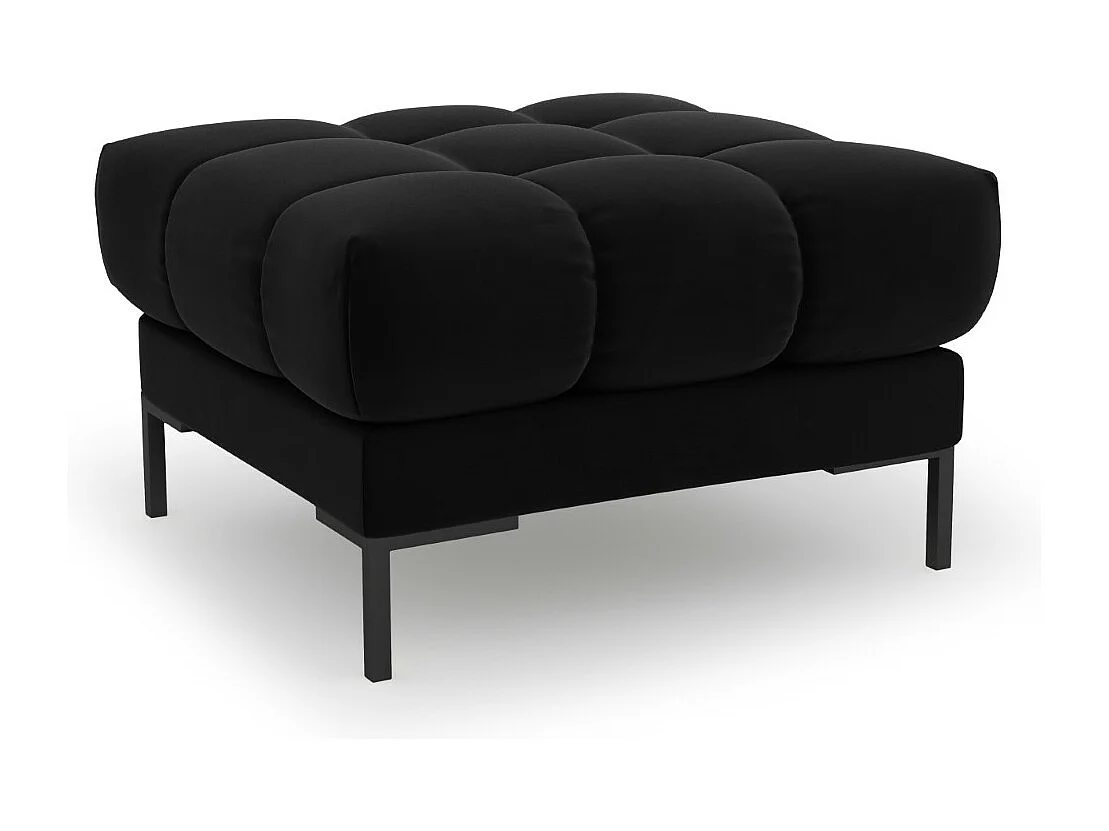Cosmopolitan Design – Puf, „Bali” welur, czarny – 60x60x41cm 3742468