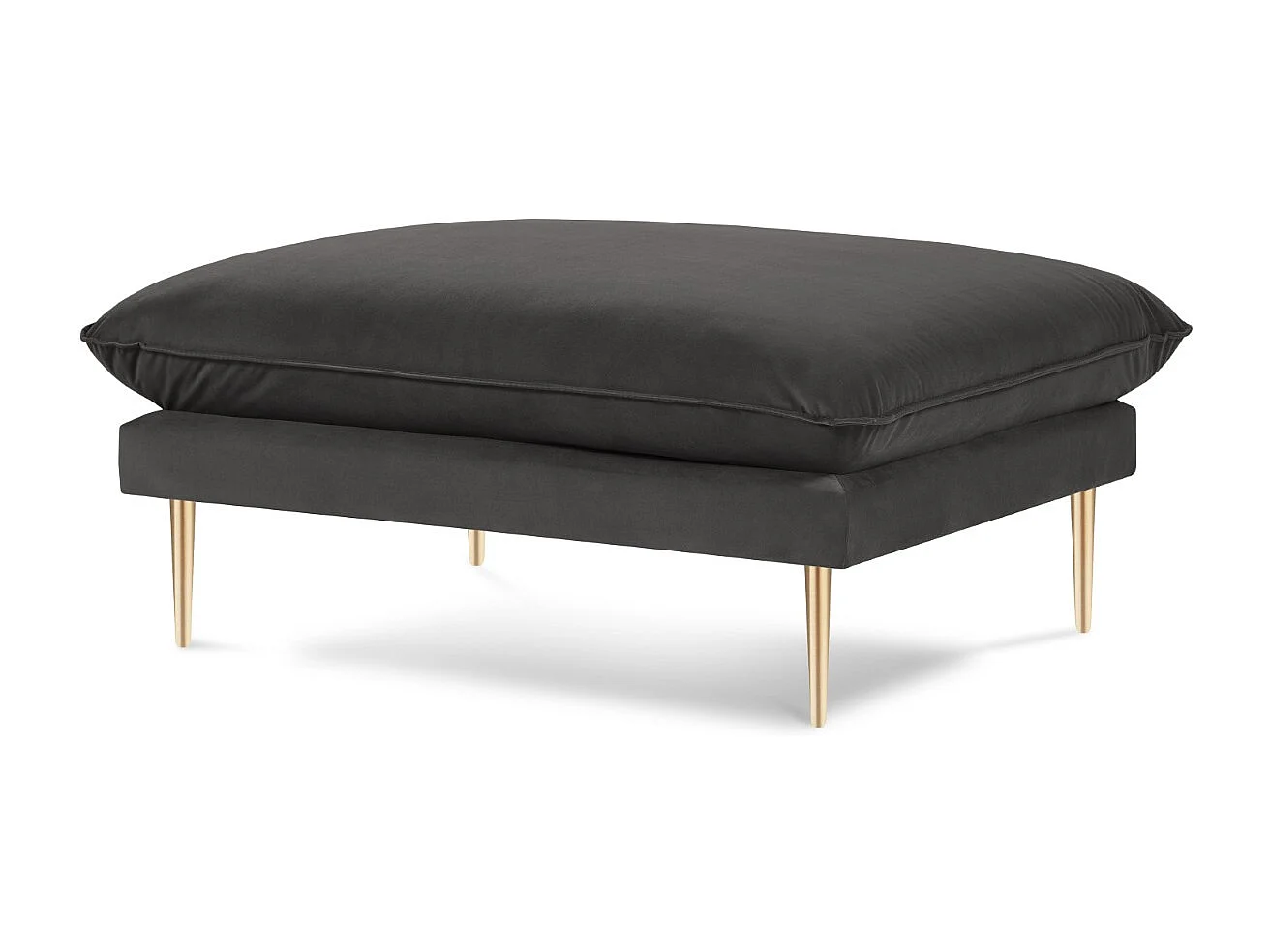 Cosmopolitan Design – Puf, „Vienna” welur, szary ciemny – 100x80x43cm 3742472