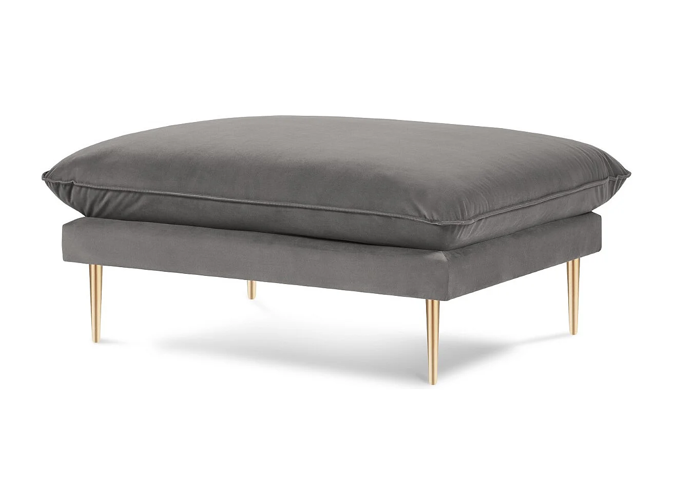 Cosmopolitan Design – Puf, „Vienna” welur, szary jasny – 100x80x43cm 3742473