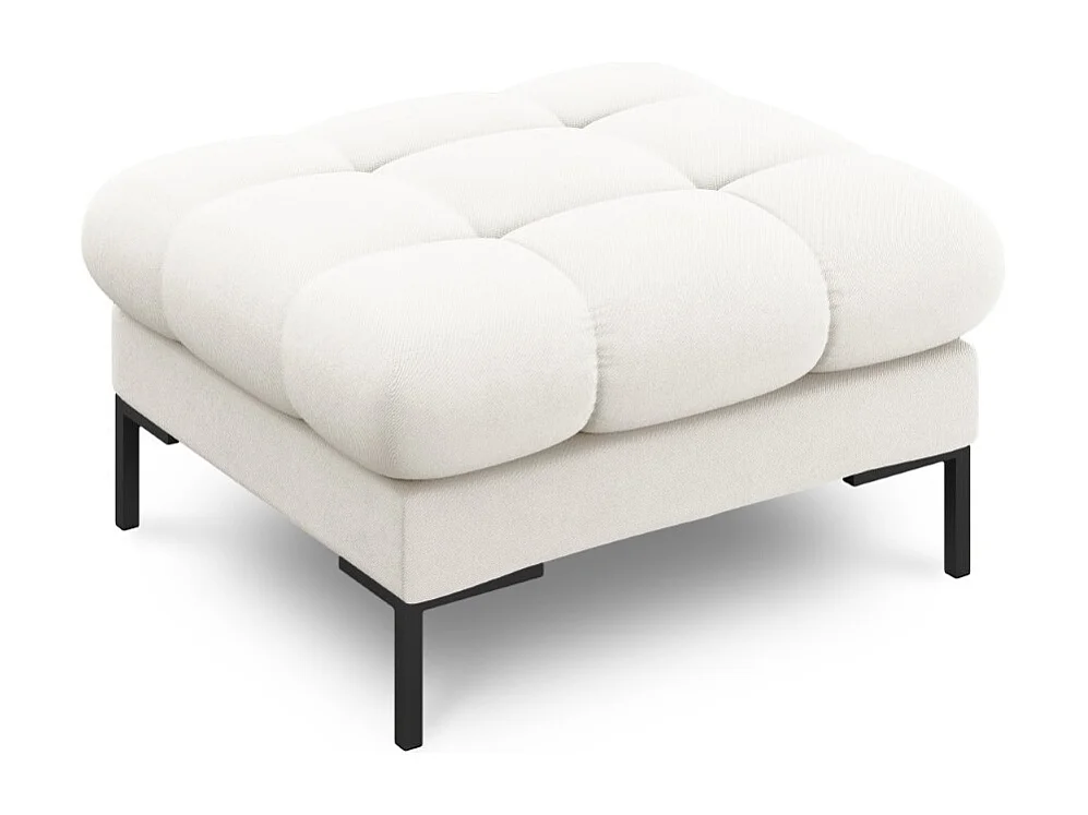 Cosmopolitan Design – Puf, „Bali” tkanina strukturalna, beż jasny – 60x60x41cm 3742479