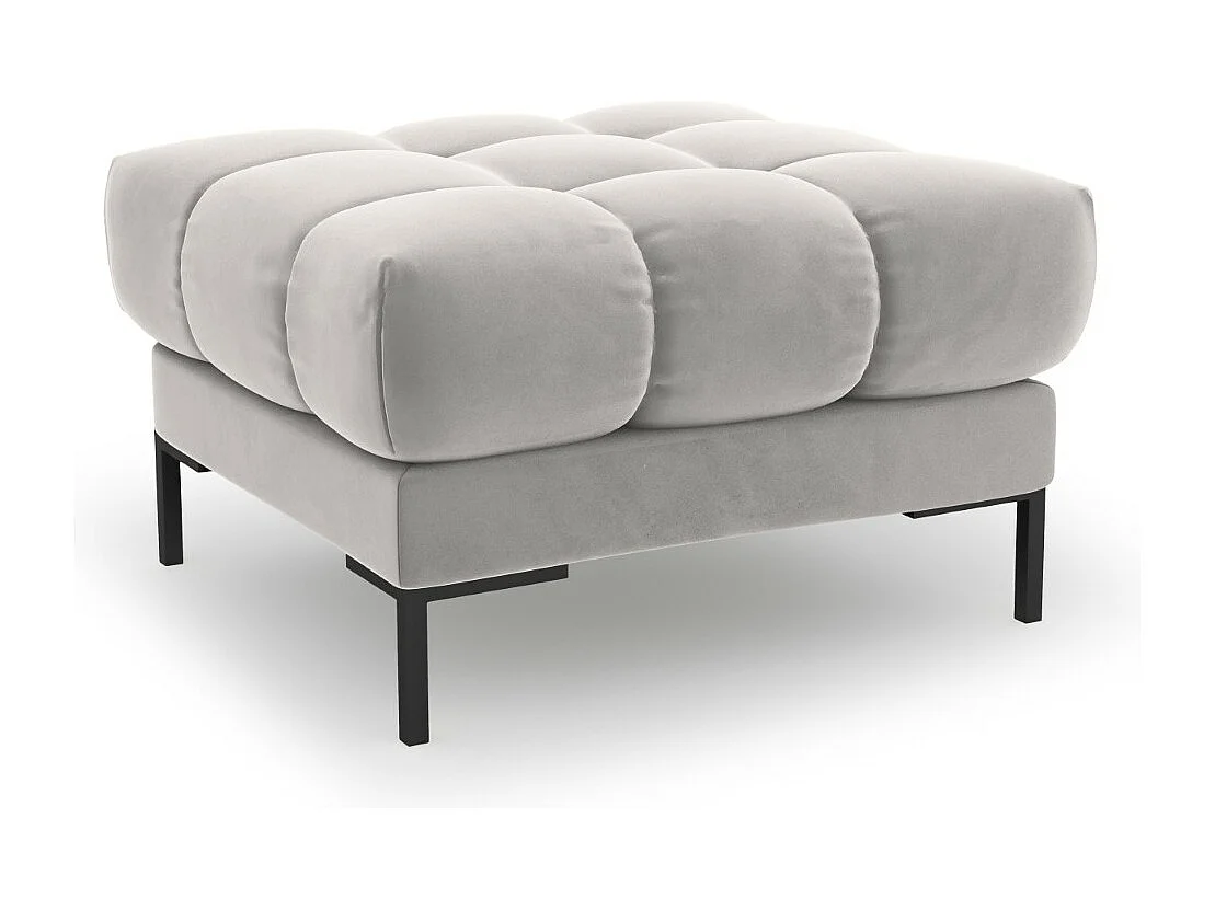 Cosmopolitan Design – Puf, „Bali” welur, srebrny – 60x60x41cm 3742495