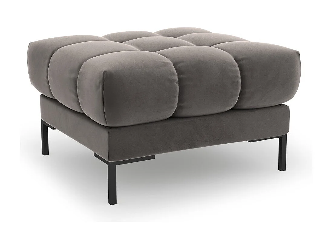 Cosmopolitan Design – Puf, „Bali” welur, szary jasny – 60x60x41cm 3742501