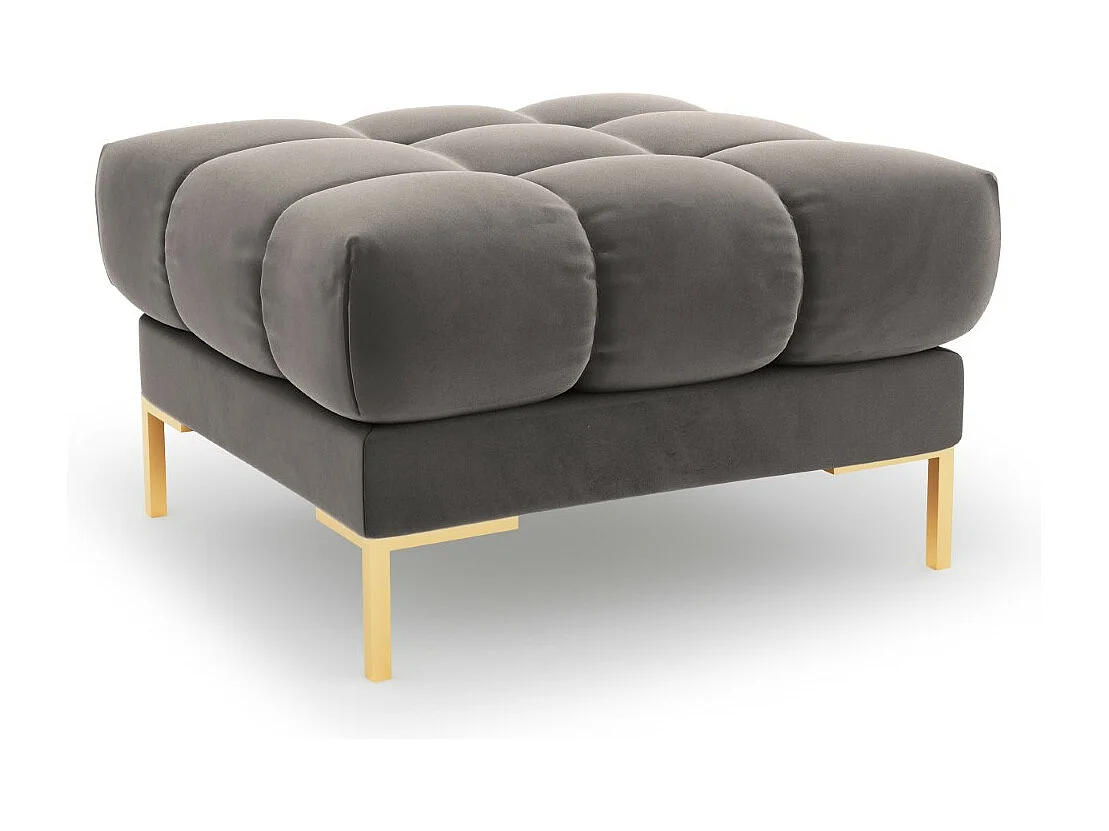Cosmopolitan Design – Puf, „Bali” welur, szary jasny – 60x60x41cm 3742503