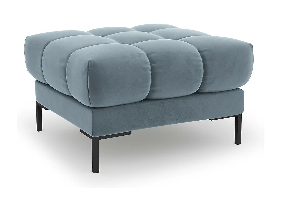 Cosmopolitan Design – Puf, „Bali” welur, niebieski jasny – 60x60x41cm 3742509