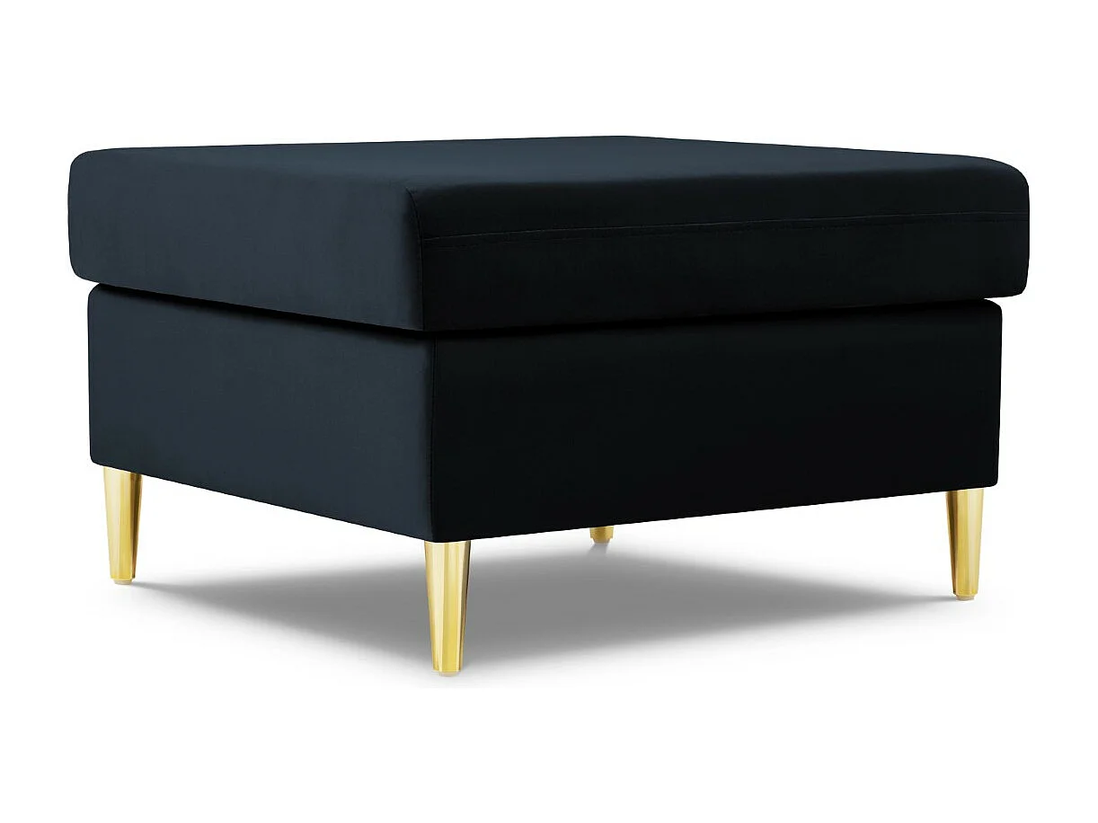 Cosmopolitan Design – Puf, „Kyoto” welur, niebieski ciemny – 70x70x45cm 3742520