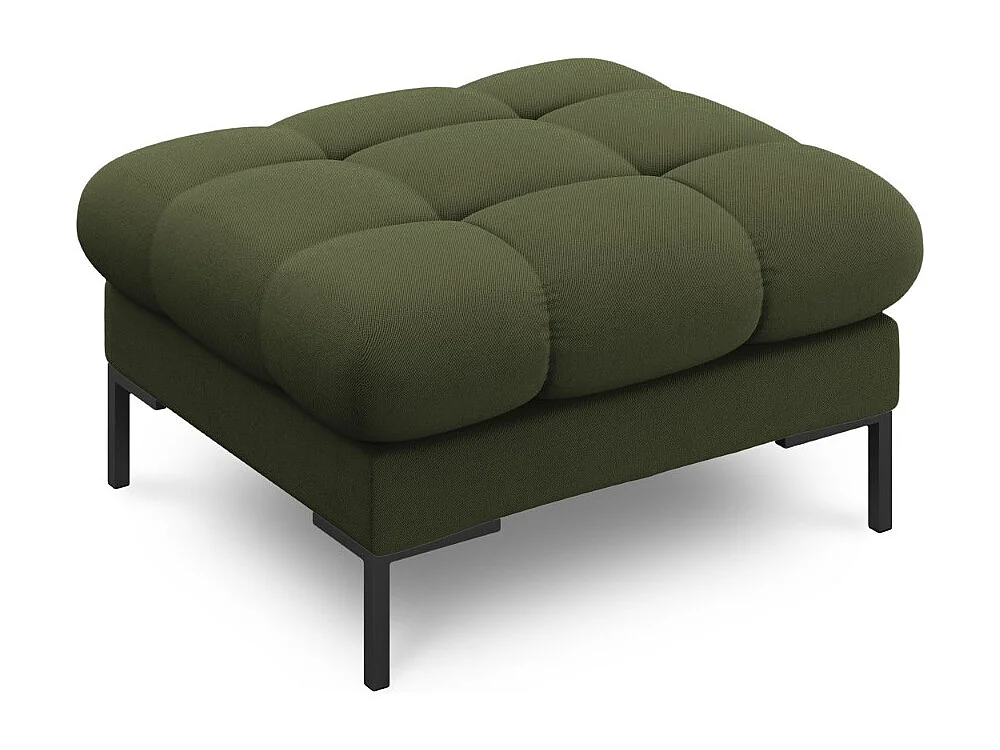 Cosmopolitan Design – Puf, „Bali” tkanina strukturalna, zielony – 60x60x41cm 3742524
