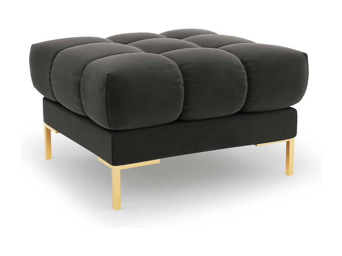 Cosmopolitan Design – Puf, „Bali” welur, szary ciemny – 60x60x41cm 3742522