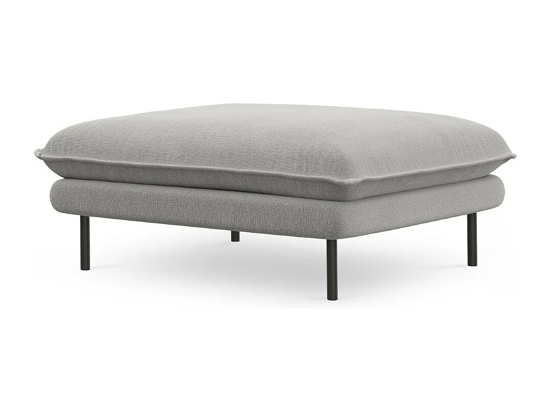 Cosmopolitan Design – Puf, „Vienna” tkanina strukturalna, szary jasny – 100x80x43cm 3742532