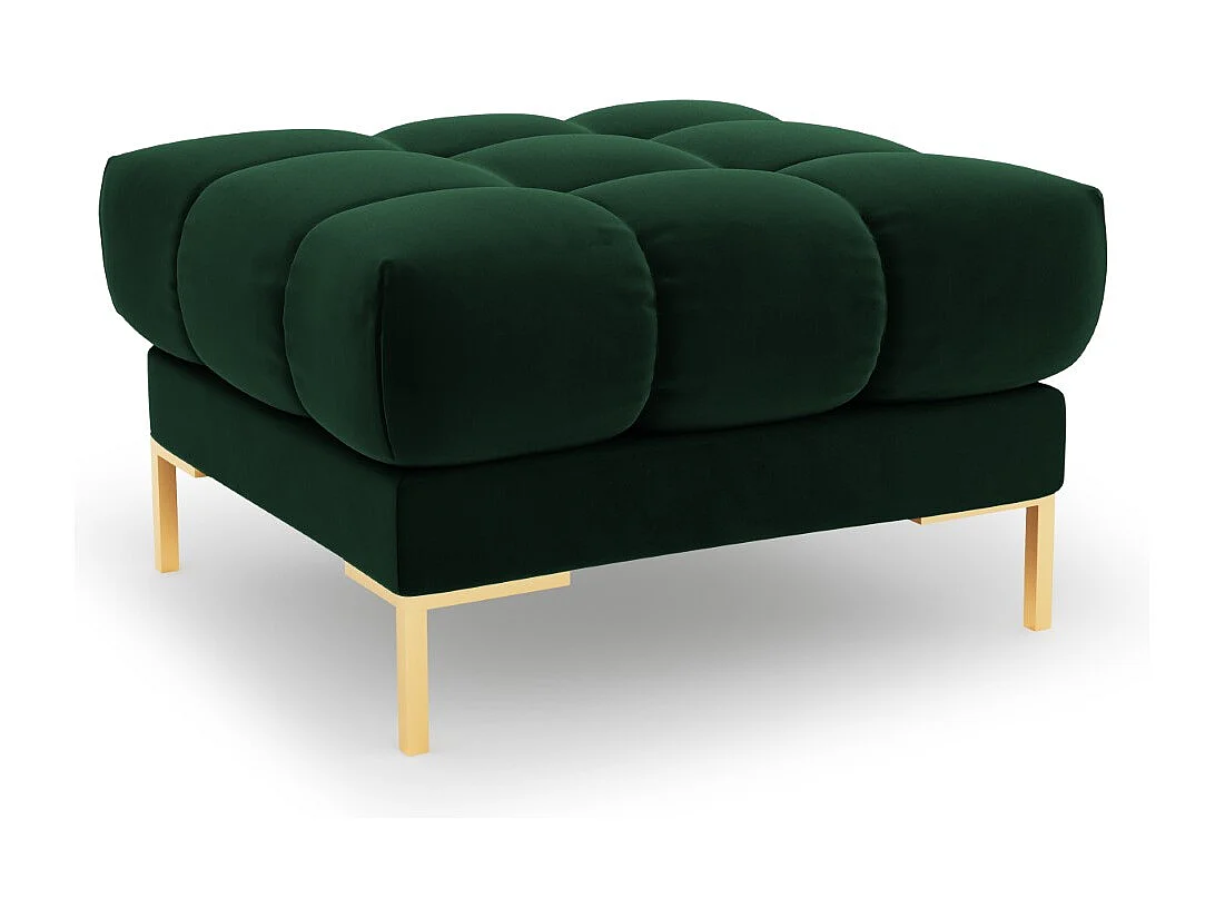 Cosmopolitan Design – Puf, „Bali” welur, zielony butelkowy – 60x60x41cm 3742531