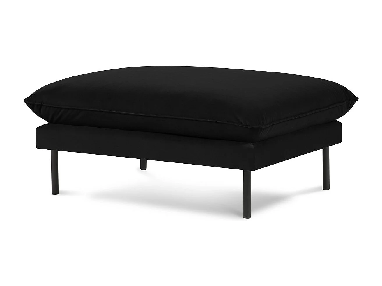 Cosmopolitan Design – Puf, „Vienna” welur, czarny – 100x80x43cm 3742543