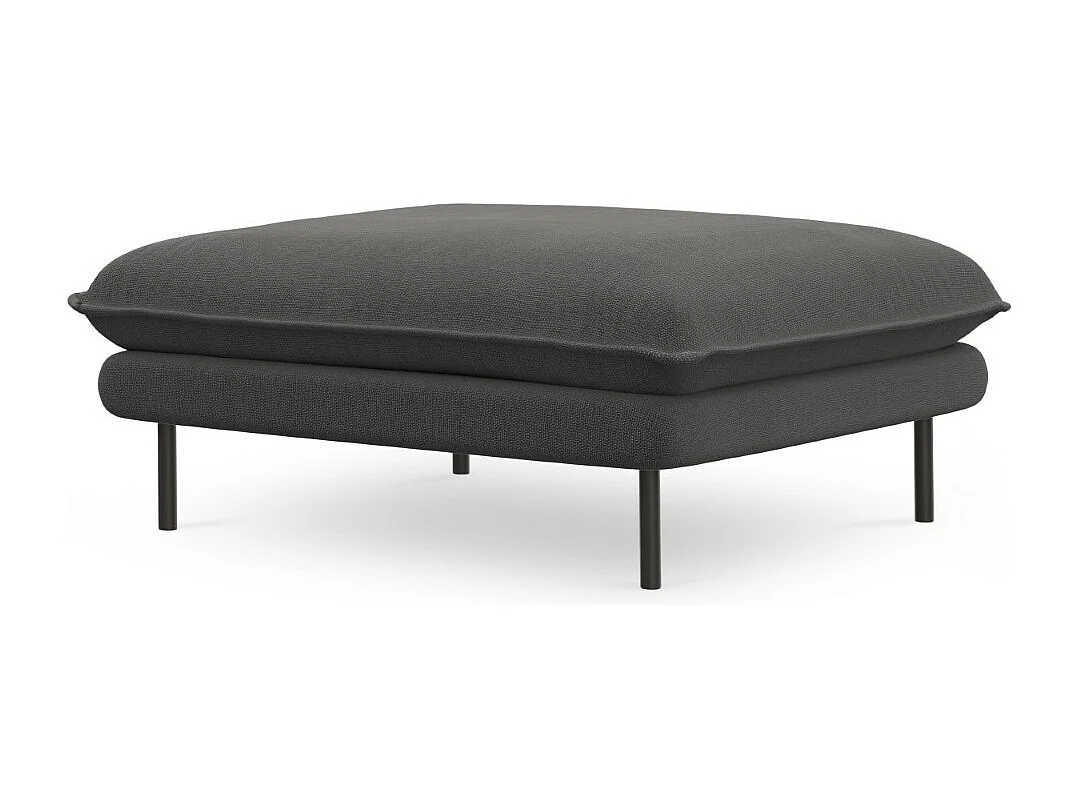 Cosmopolitan Design – Puf, „Vienna” tkanina strukturalna, szary ciemny – 100x80x43cm 3742541