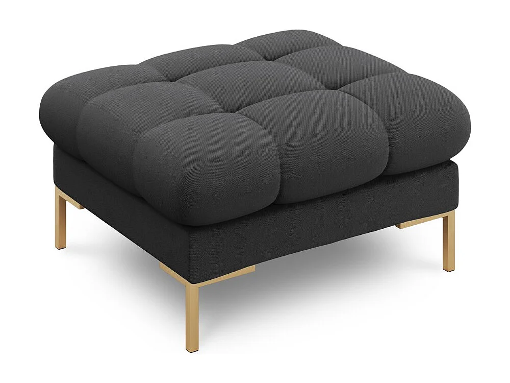Cosmopolitan Design – Puf, „Bali” tkanina strukturalna, szary ciemny – 60x60x41cm 3742552