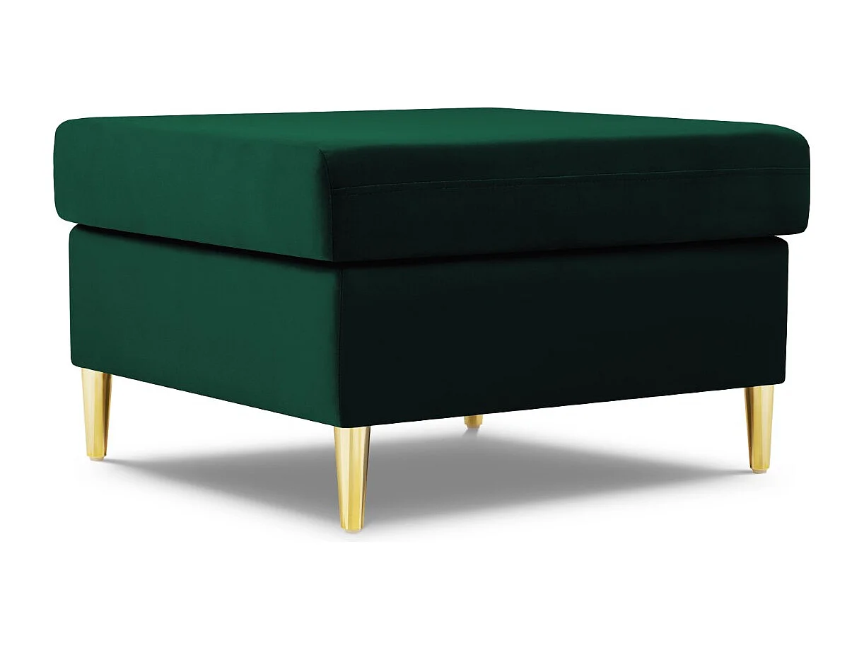Cosmopolitan Design – Puf, „Kyoto” welur, zielony butelkowy – 70x70x45cm 3742556
