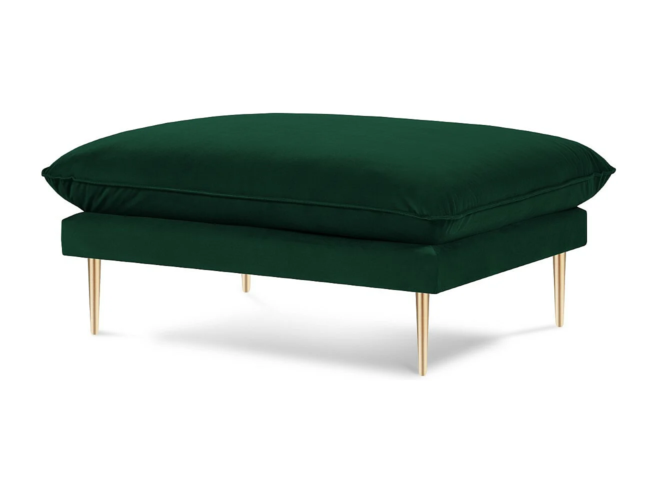 Cosmopolitan Design – Puf, „Vienna” welur, zielony butelkowy – 100x80x43cm 3742568