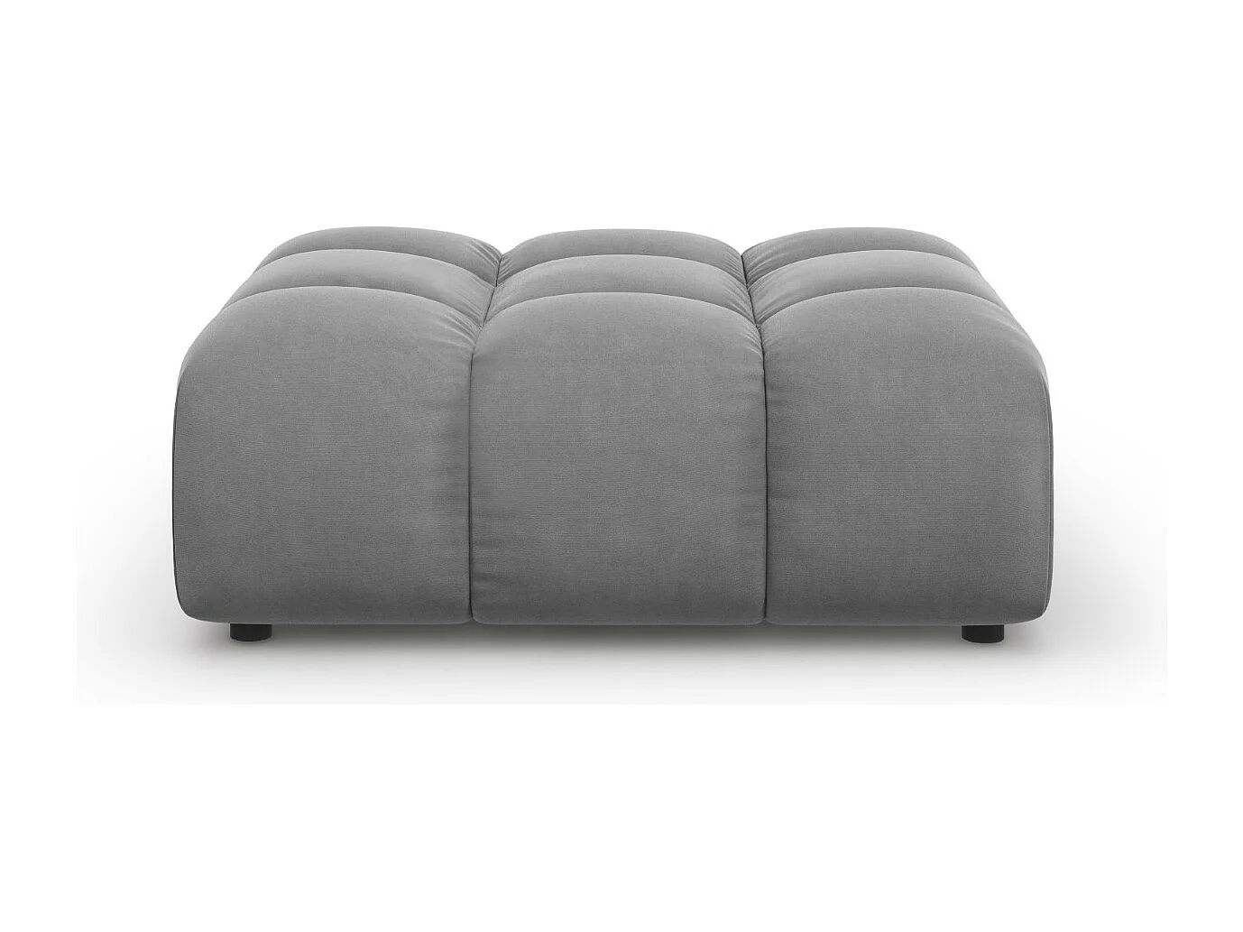Cosmopolitan Design - Puf, "Sky" welur, szary jasny - 102x80x43cm 3742571 - obrazek 1