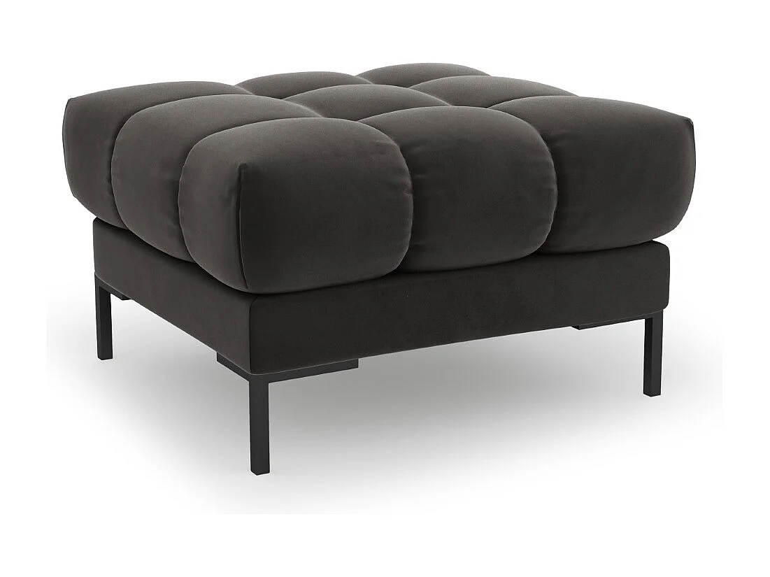 Cosmopolitan Design – Puf, „Bali” welur, szary ciemny – 60x60x41cm 3742576