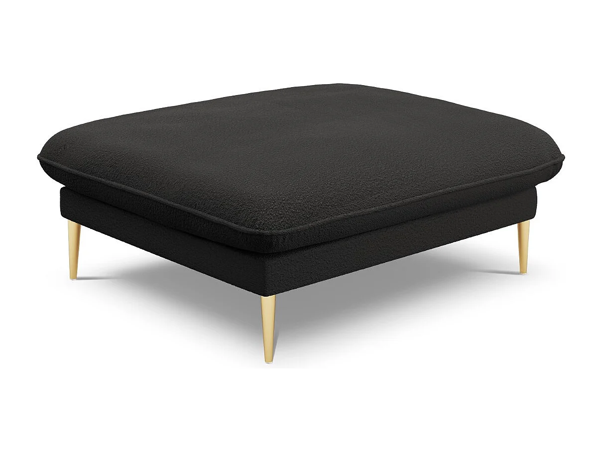 Cosmopolitan Design – Puf, „Vienna” boucle, czarny – 100x80x43cm 3742580
