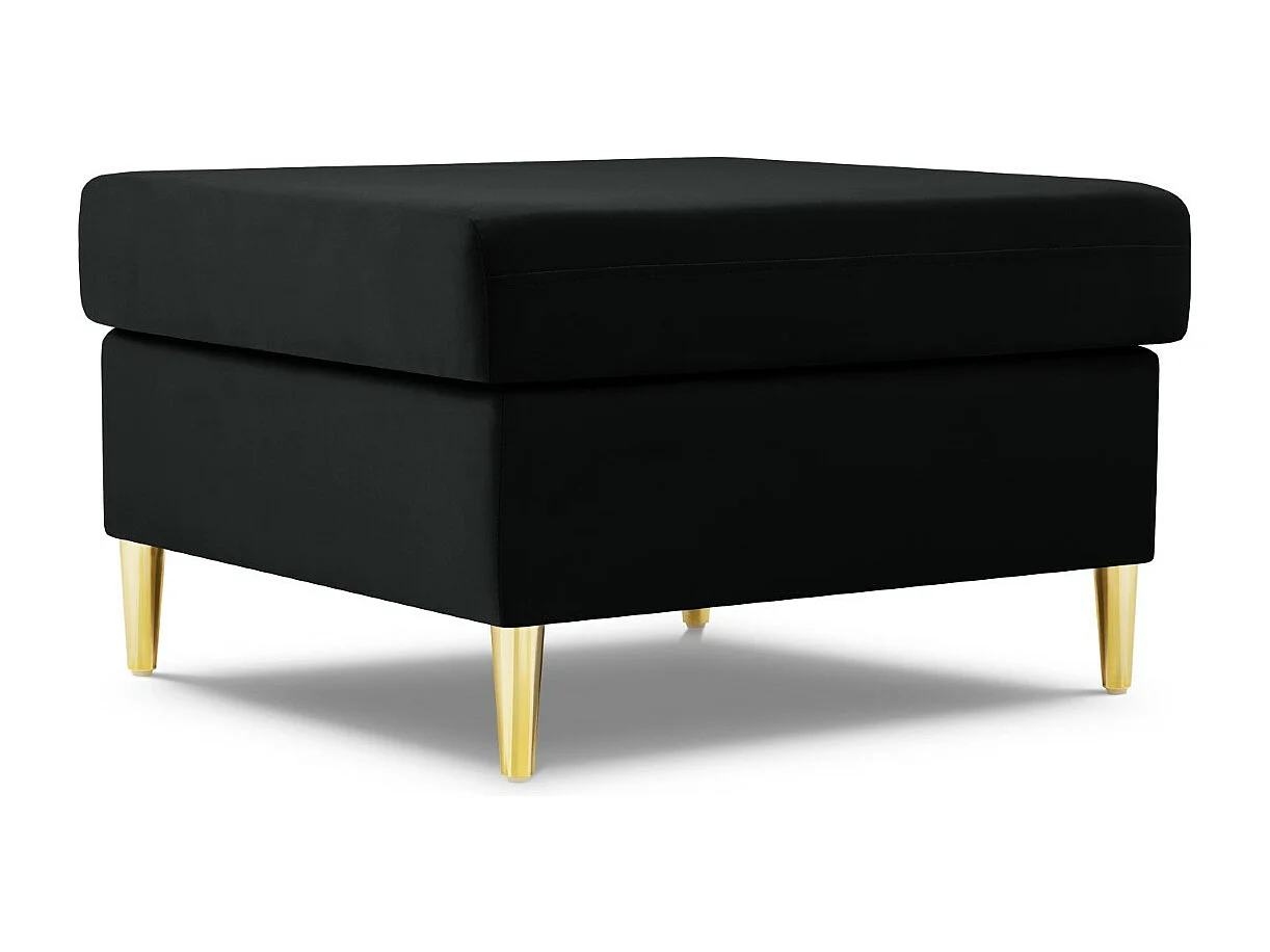 Cosmopolitan Design – Puf, „Kyoto” welur, czarny – 70x70x45cm 3742586