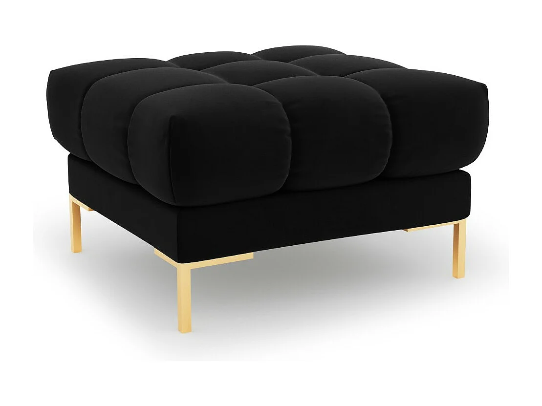 Cosmopolitan Design – Puf, „Bali” welur, czarny – 60x60x41cm 3742592