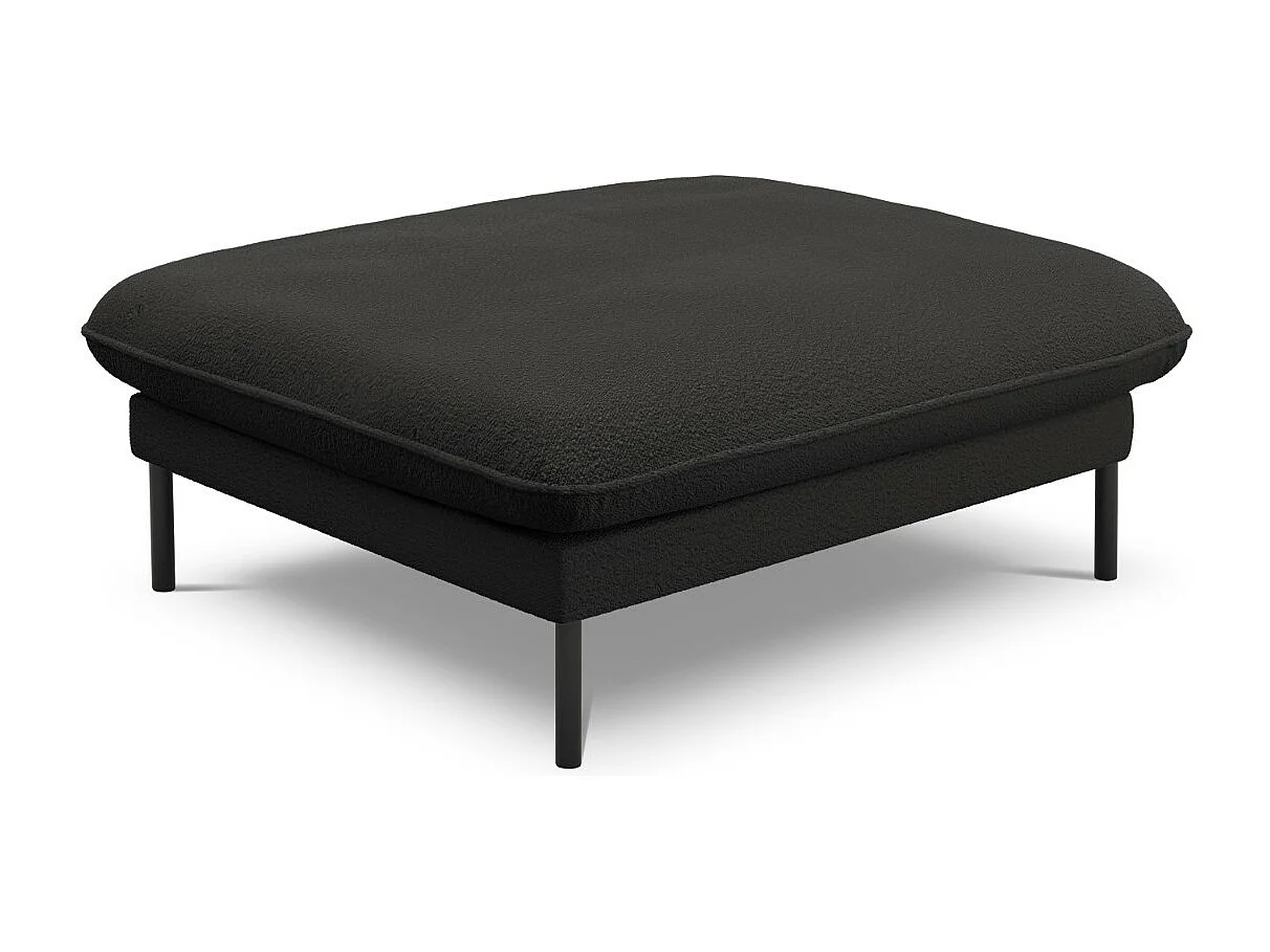 Cosmopolitan Design – Puf, „Vienna” boucle, czarny – 100x80x43cm 3742596