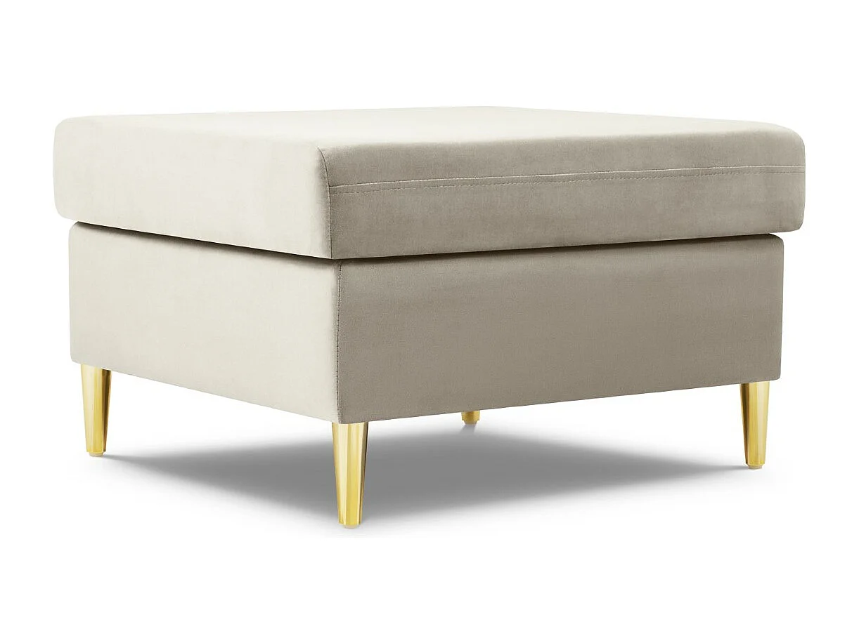 Cosmopolitan Design – Puf, „Kyoto” welur, beż jasny – 70x70x45cm 3742597