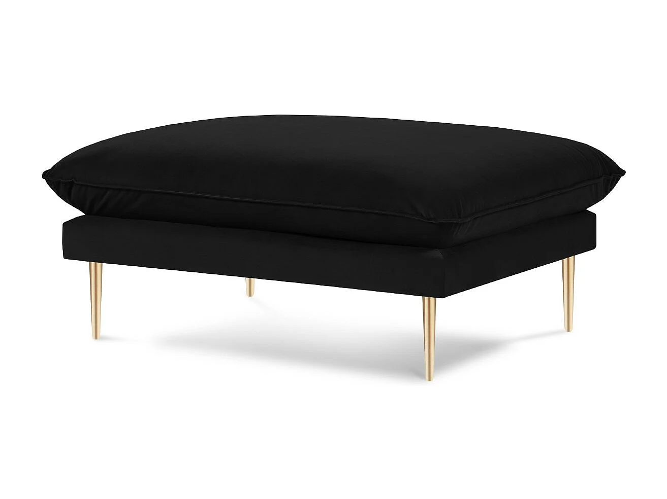 Cosmopolitan Design – Puf, „Vienna” welur, czarny – 100x80x43cm 3742607