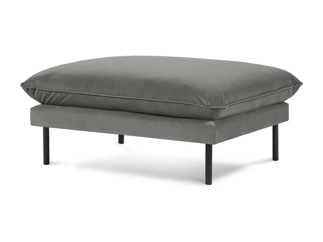 Cosmopolitan Design – Puf, „Vienna” welur, szary jasny – 100x80x43cm 3742616