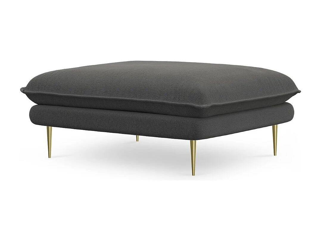 Cosmopolitan Design – Puf, „Vienna” tkanina strukturalna, szary ciemny – 100x80x43cm 3742621