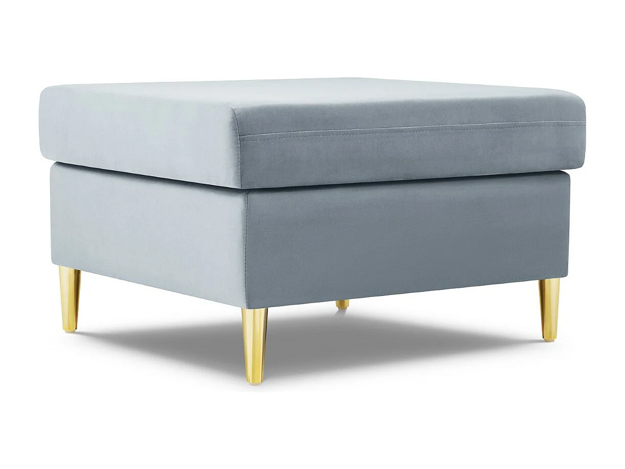 Cosmopolitan Design – Puf, „Kyoto” welur, niebieski jasny – 70x70x45cm 3742632