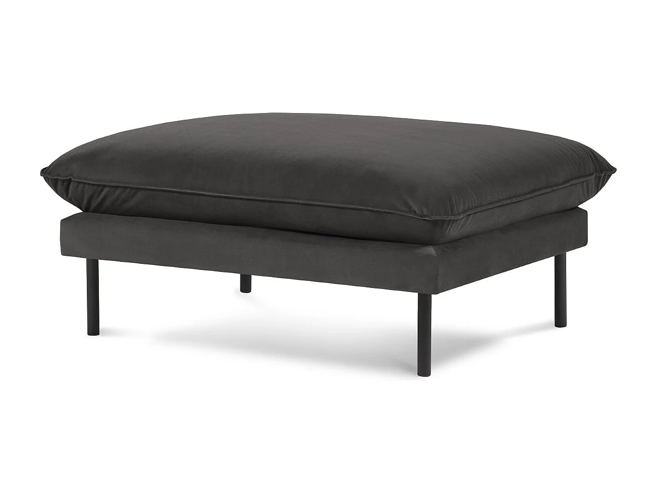 Cosmopolitan Design – Puf, „Vienna” welur, szary ciemny – 100x80x43cm 3742633