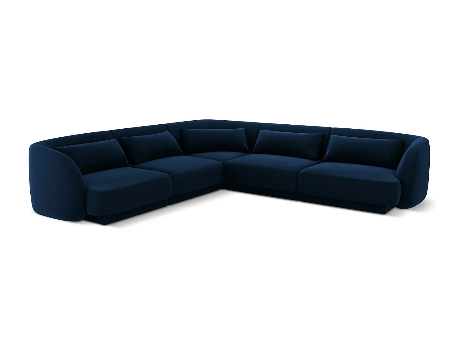 Cosmopolitan Design - Narożnik symetryczny, "Tulum" 5 miejsc welur, błękit królewski - 255x255x70cm 3742634 - obrazek 1