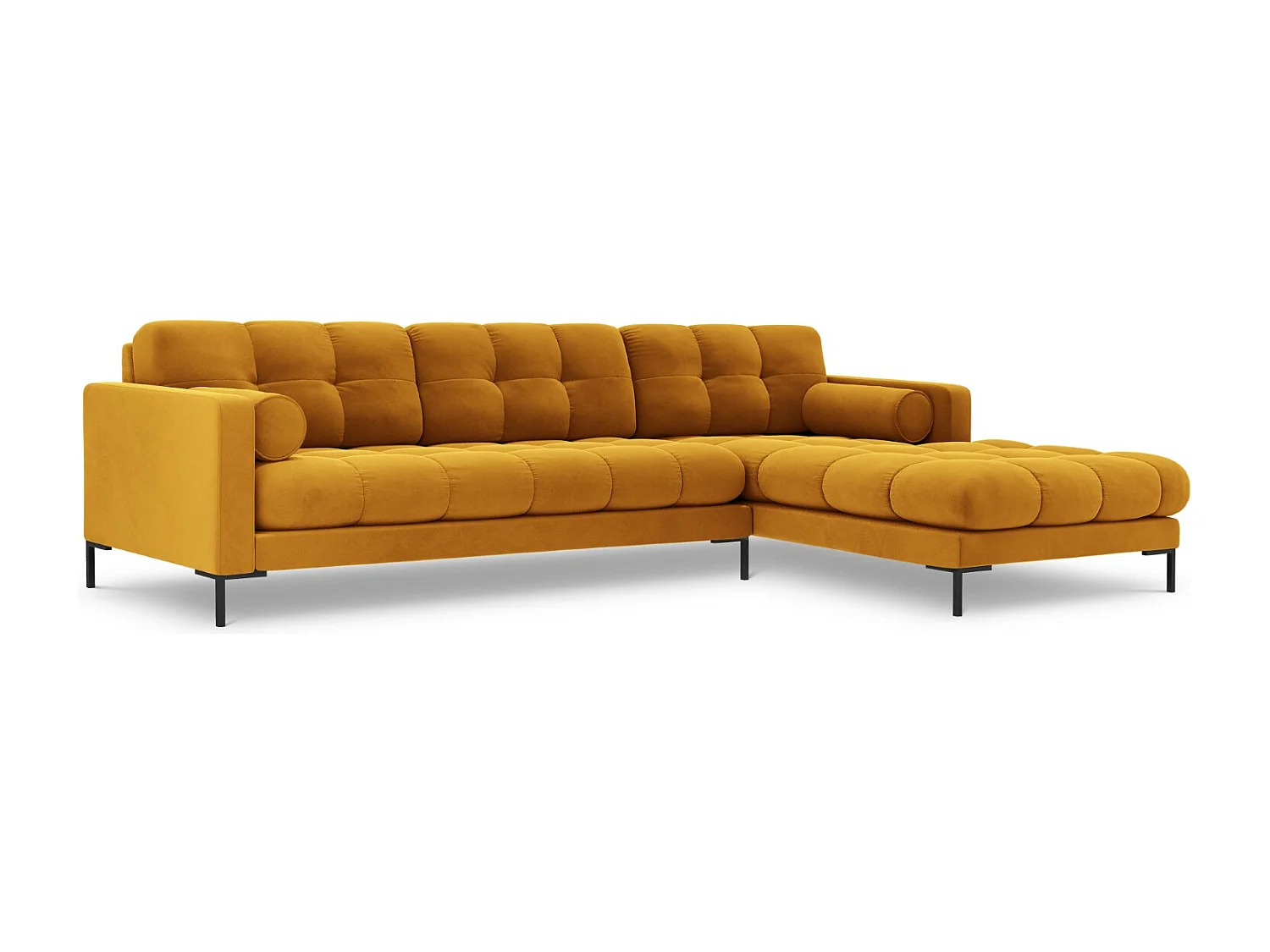 Cosmopolitan Design - Narożnik prawy, "Bali" 5 miejsc welur, żółty - 293x185x75cm 3742644 - obrazek 1