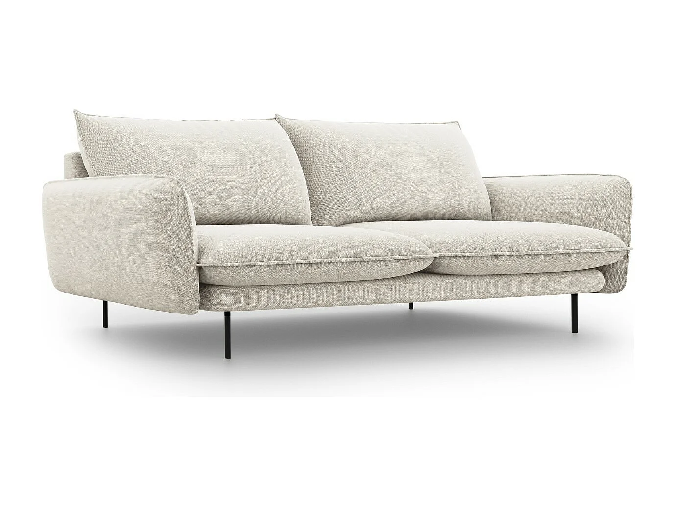 Cosmopolitan Design - Sofa, "Vienna" 4 miejsca tkanina strukturalna, beż jasny - 230x92x95cm 3742661 - obrazek 1