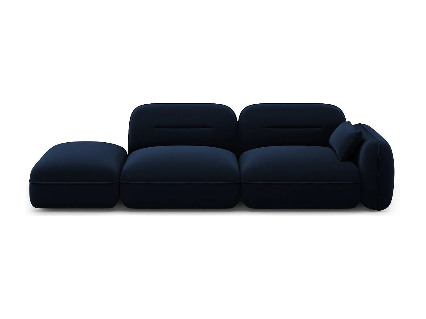 Cosmopolitan Design - Sofa modułowa bok lewy, "Sydney" 3 miejsca welur, błękit królewski - 295x90x70cm 3742677 - obrazek 1