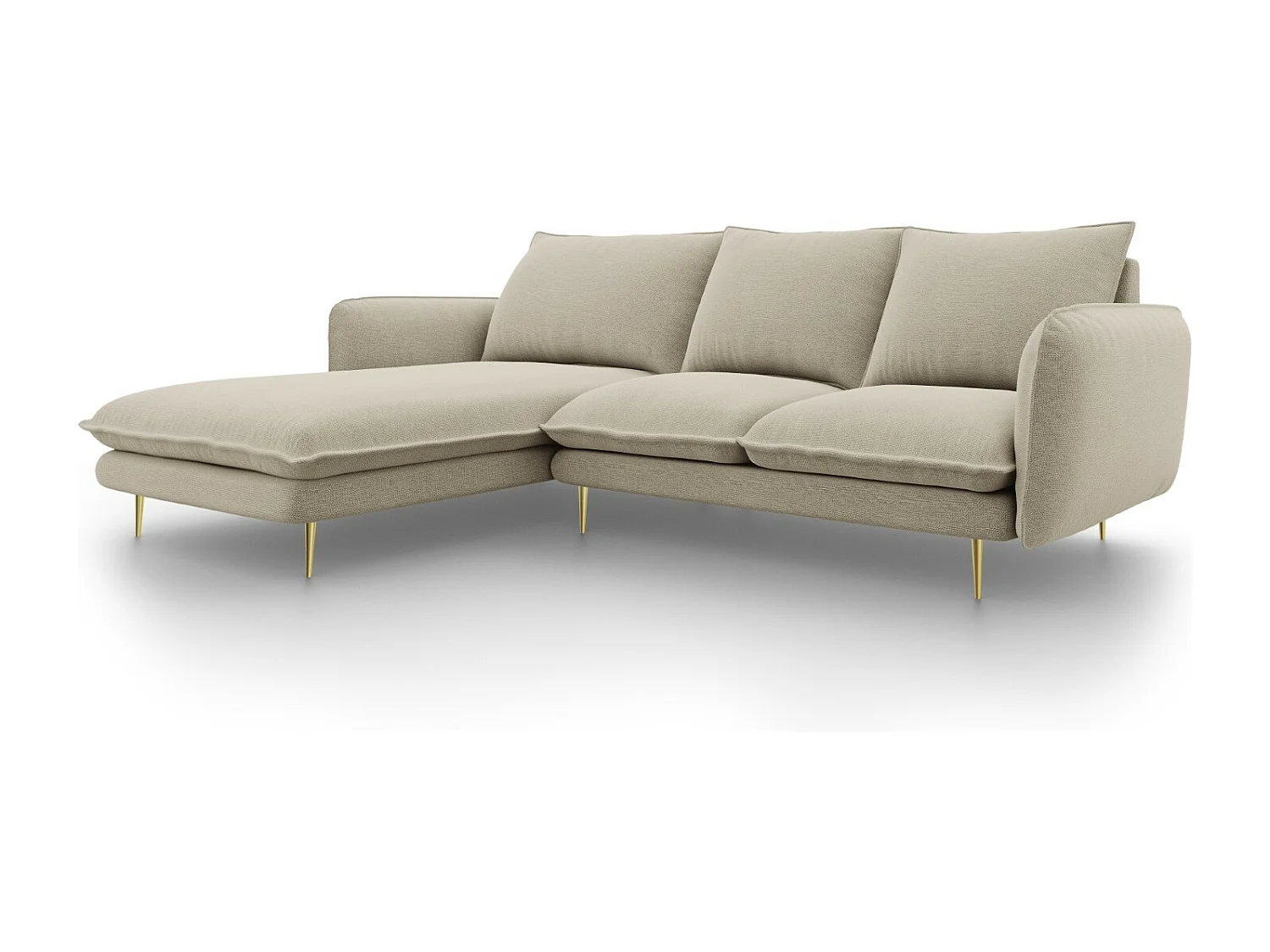 Cosmopolitan Design - Narożnik lewy, "Vienna" 5 miejsc tkanina strukturalna, beż - 255x170x95cm 3742721 - obrazek 1