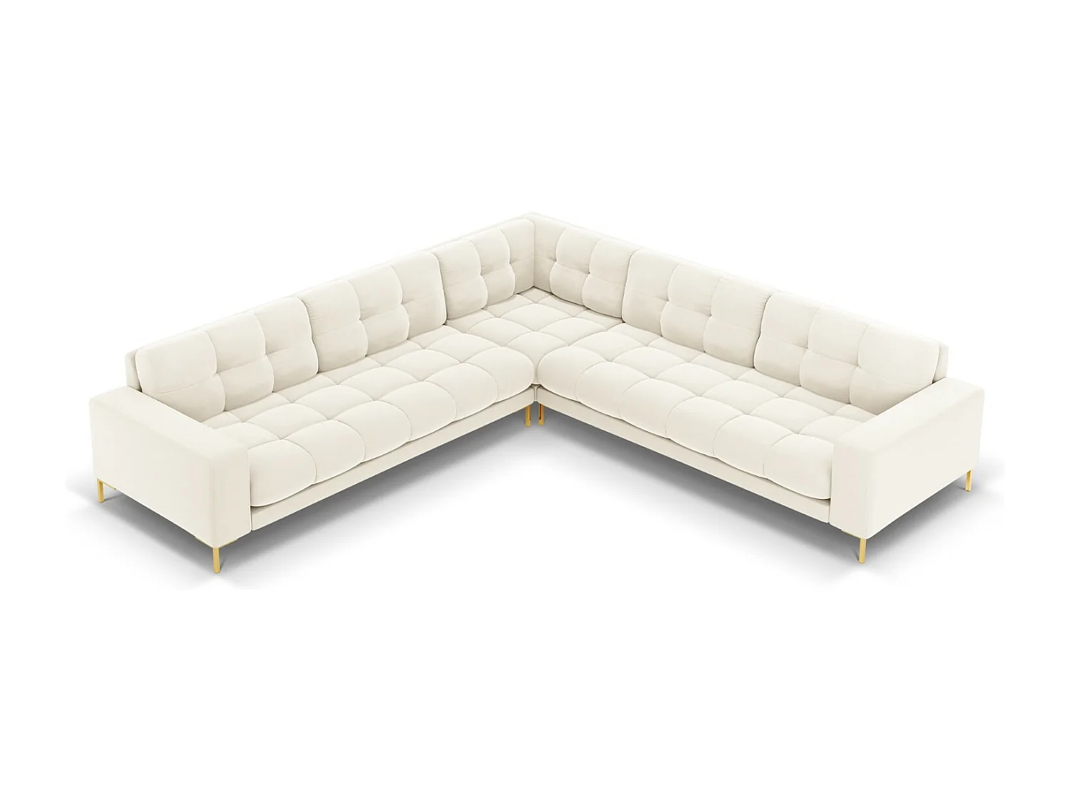 Cosmopolitan Design - Narożnik symetryczny, "Bali" 6 miejsc welur, beż jasny - 256x256x75cm 3742722 - obrazek 1