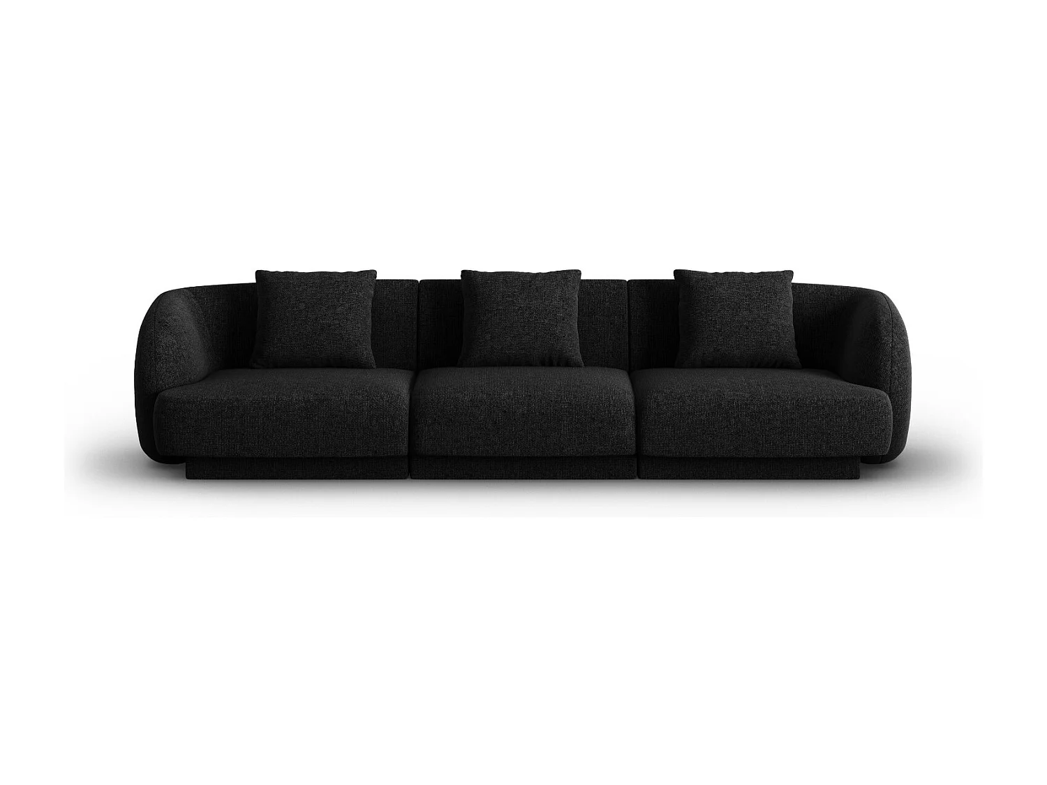 Cosmopolitan Design - Sofa, "Tulum" 3 miejsca szenil, czarny - 255x90x70cm 3742734 - obrazek 1